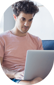 Student with headphones